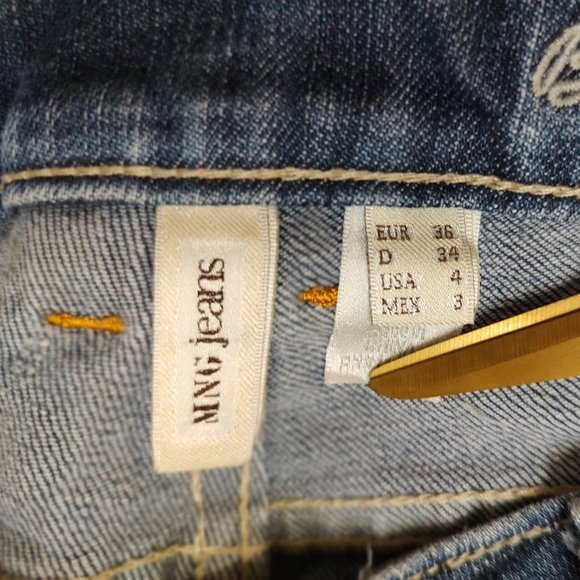 Mango MNG Bianca Jeans Straight Medium Wash Size 4 Low Rise - Picture 7 of 15
